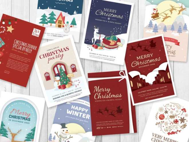 Christmas Card Templates - Adobe Illustrator, Vector, Eps throughout Adobe Illustrator Christmas Card Template