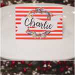 Christmas Table Place Cards { Free Printable} - Six Clever with Christmas Table Place Cards Template