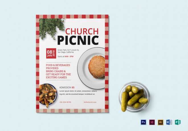 Church Picnic Flyer Design Template In Psd, Word, Publisher intended for Church Picnic Flyer Templates