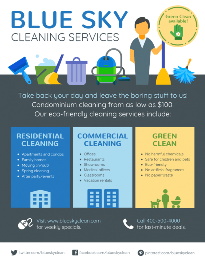 Cleaning Service Flyer throughout Commercial Cleaning Brochure Templates
