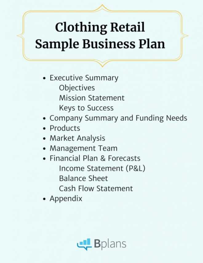 Clothing Retail Sample Business Plan throughout Boutique Business Plan Template