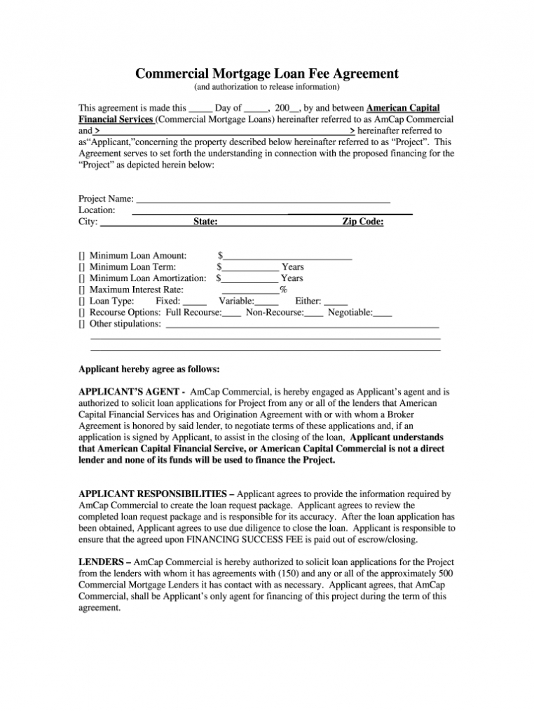 Commercial Loan Broker - Fill Online, Printable, Fillable intended for Commercial Loan Agreement Template