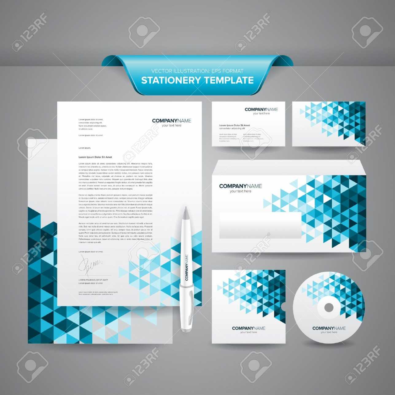 Business Card Letterhead Envelope Template