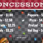 Concessions - Digital Signage Template | Rise Vision for Concession Stand Menu Template