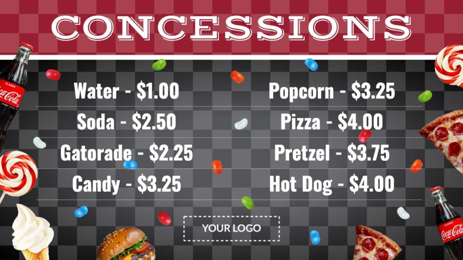 Concessions - Digital Signage Template | Rise Vision for Concession Stand Menu Template