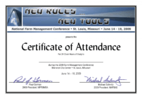 Conference Certificate Of Attendance Template - Great pertaining to Conference Certificate Of Attendance Template