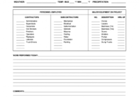 Construction Daily Report Template Excel - Fill Online throughout Free Construction Daily Report Template