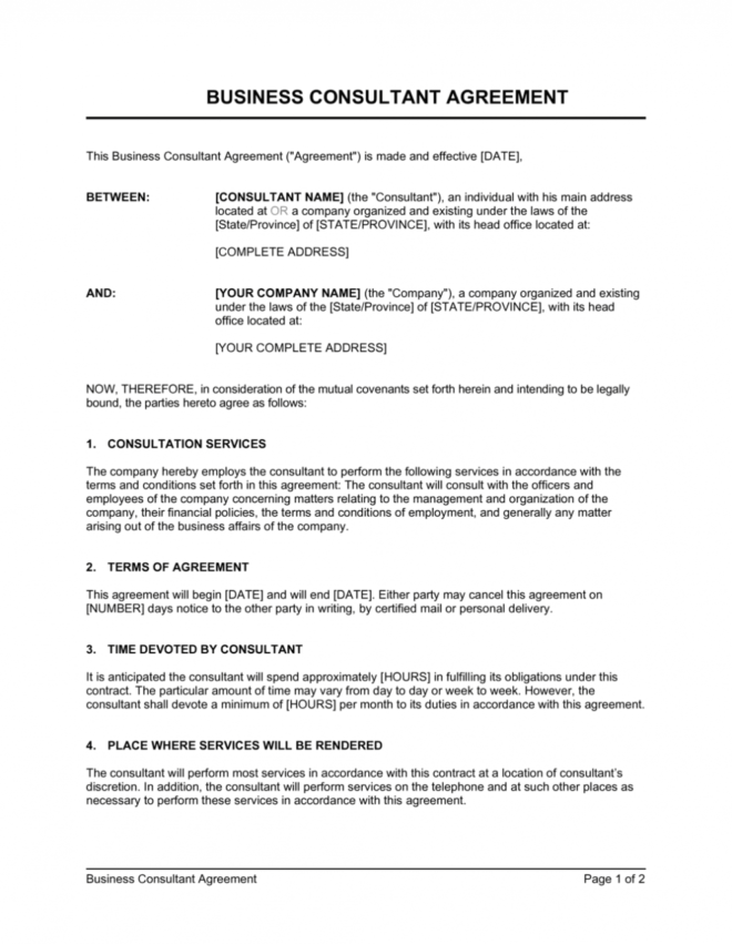 Consulting Contract Template | By Business-In-A-Box™ pertaining to Consulting Service Agreement Template