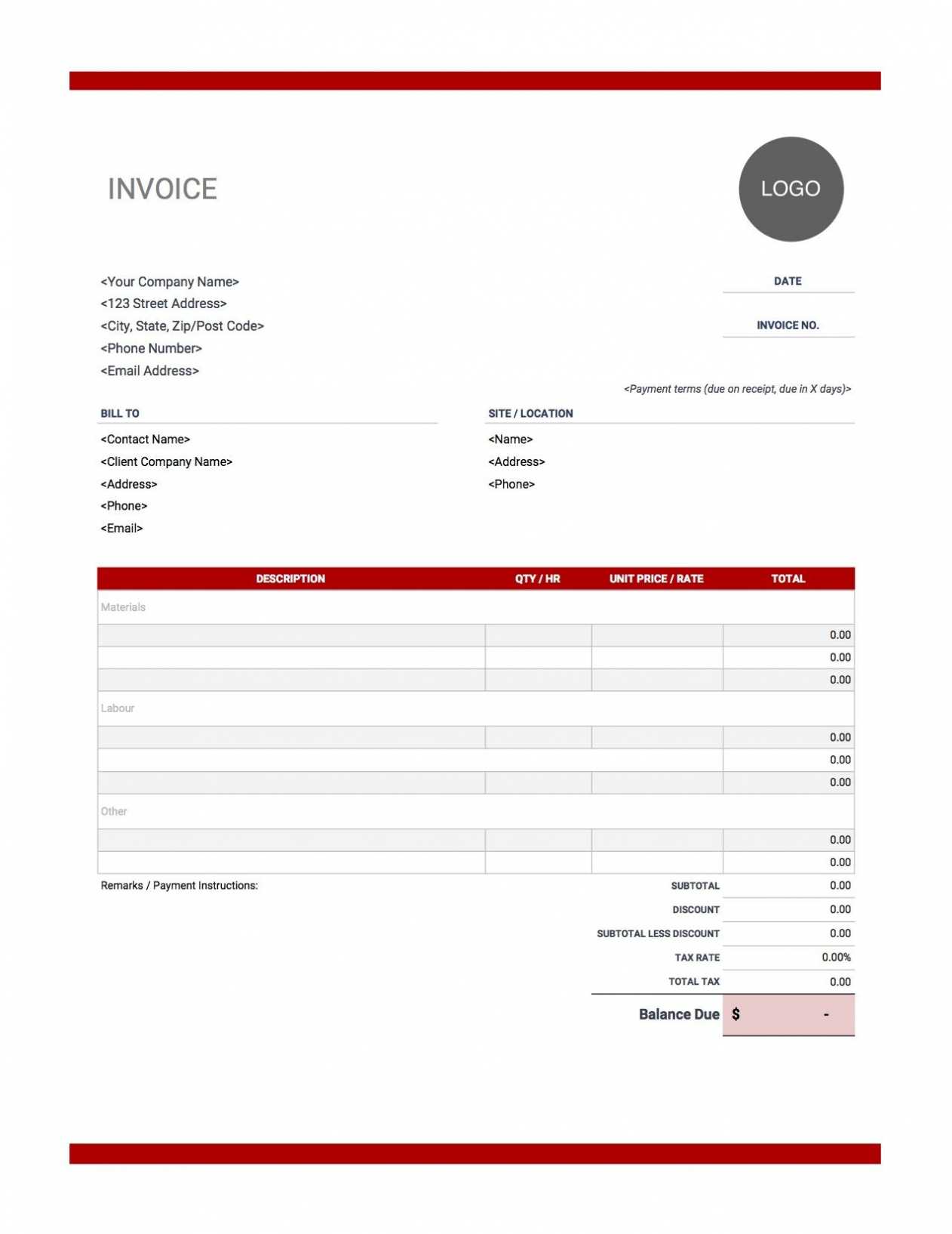 Contractor Invoice Templates | Free Download | Invoice Simple intended for Contract Labor Invoice Template