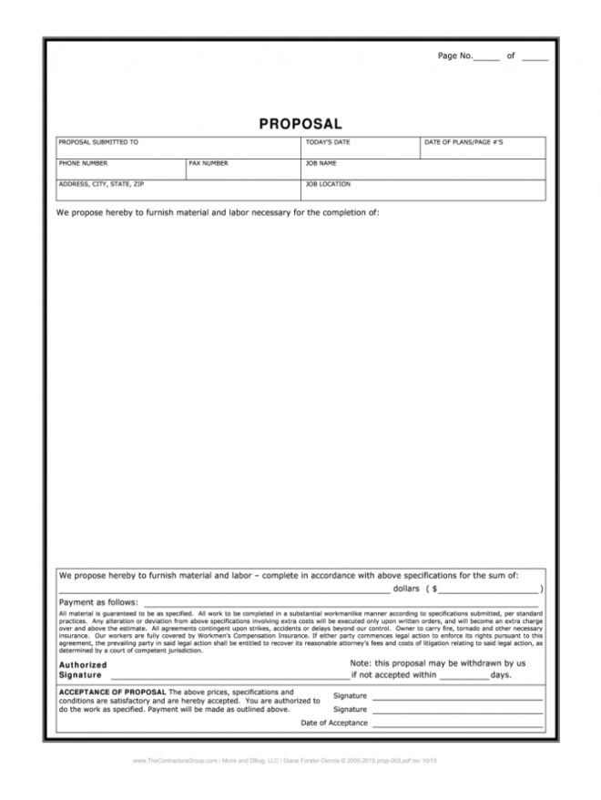 Contractor Proposal Template - Fill Out And Sign Printable Pdf Template |  Signnow inside Free Contractor Proposal Template