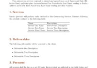 Contracts - Outsourcing Services Contract Template Template with regard to Outsourcing Contract Templates