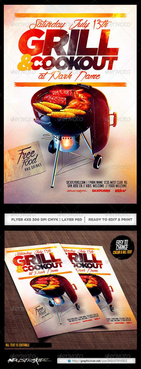 Cookout Flyer Psd throughout Cookout Flyer Template