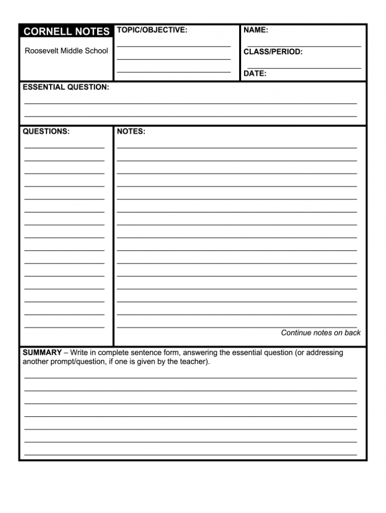 Cornell Notes Pdf - Fill Out And Sign Printable Pdf Template | Signnow within Avid Cornell Note Template