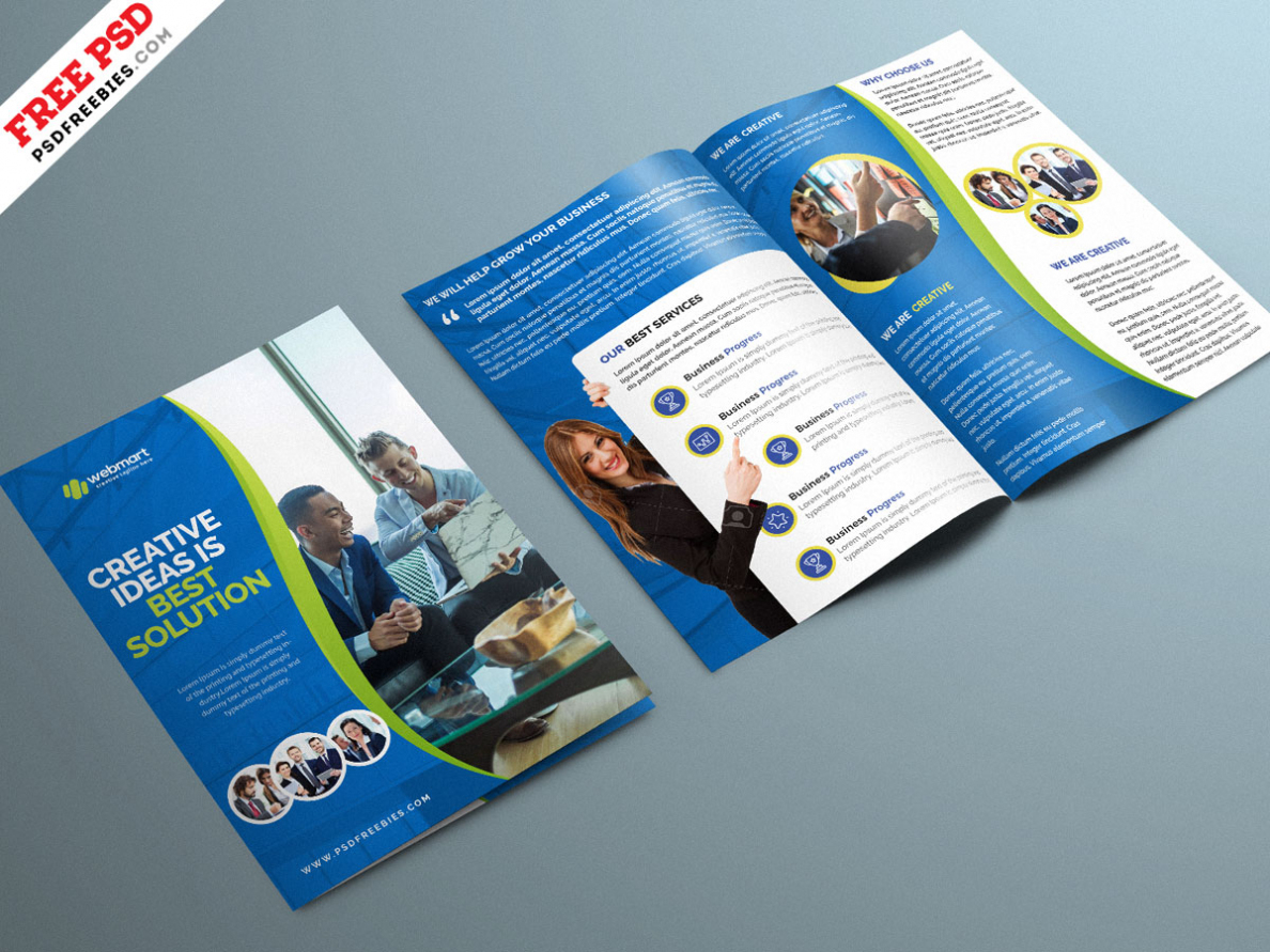 Two Fold Brochure  Template Psd  Great Professional 