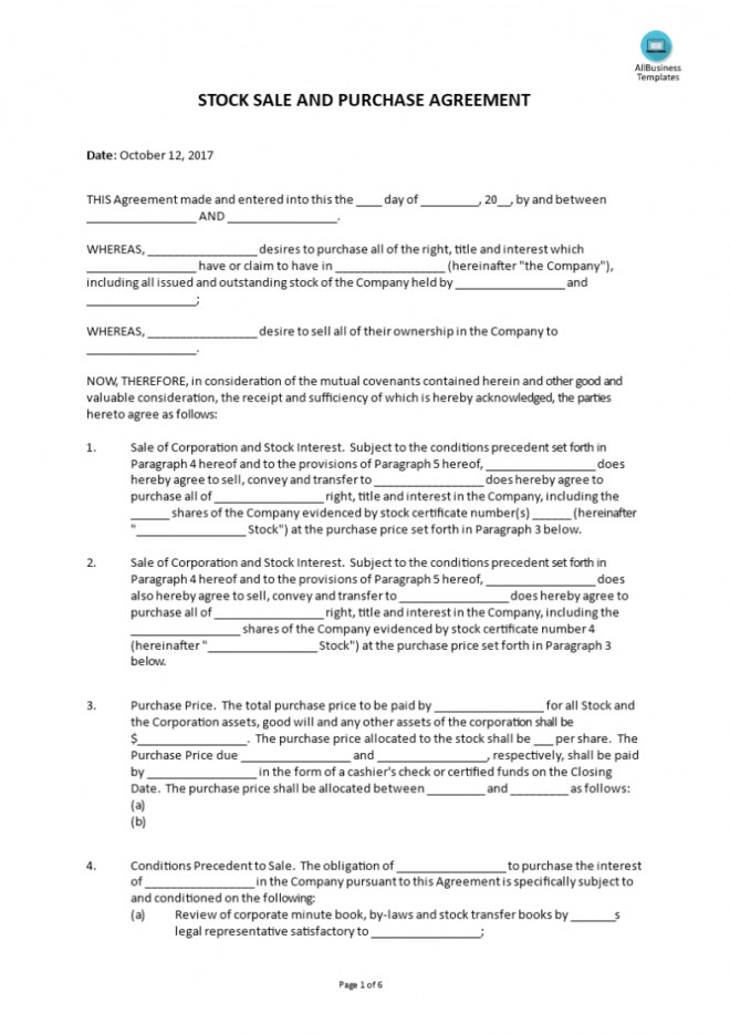 Corporation Buy Sell Agreement Form | Templates At with regard to Corporate Buy Sell Agreement Template