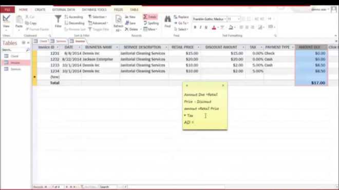 Create Invoice Database Using Ms Access 2013 Part 1 inside Microsoft Access Invoice Database Template