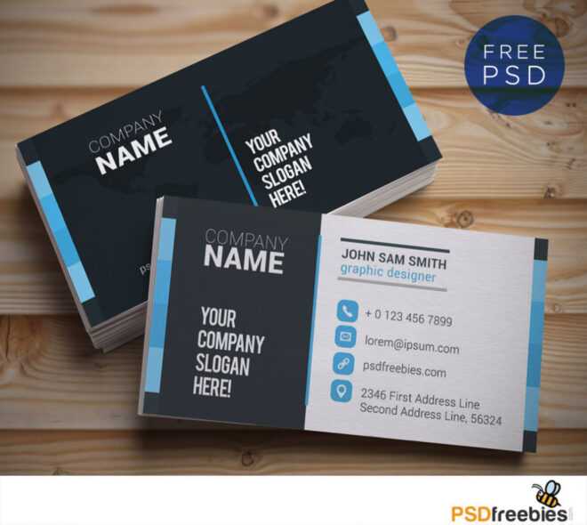 Creative And Clean Business Card Template Psd | Psdfreebies in Template Name Card Psd