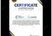 Creative Certificate Of Appreciation Award Template With in Certificate Of License Template