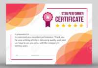 Creative Framed Print Ready Star Performer Certificate With Floral.. intended for Star Performer Certificate Templates