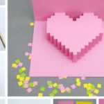 Creative Ideas - Diy Pixel Heart Popup Card pertaining to Pixel Heart Pop Up Card Template