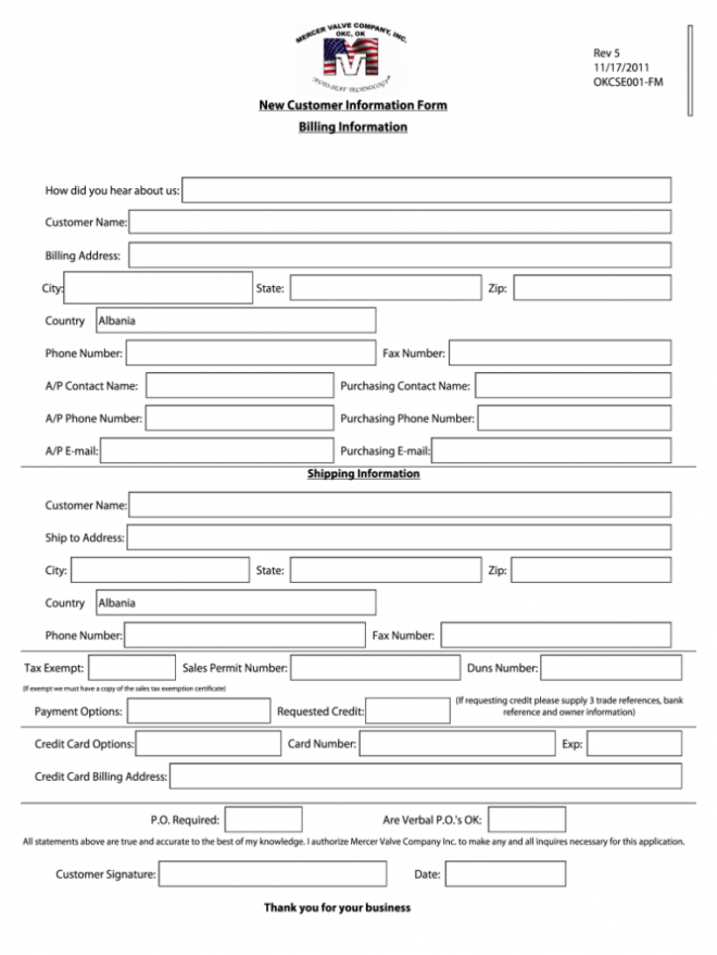 Customer Information Form - Fill Out And Sign Printable Pdf Template |  Signnow within Customer Information Card Template
