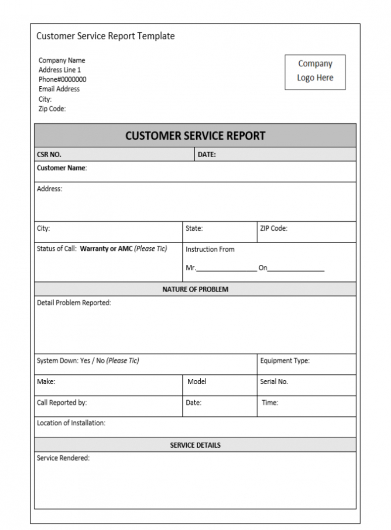 Customer Service Report Template – Excel Word Templates inside Customer Contact Report Template