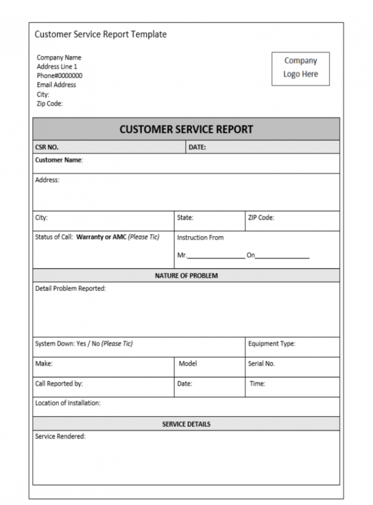 technical-service-report-template