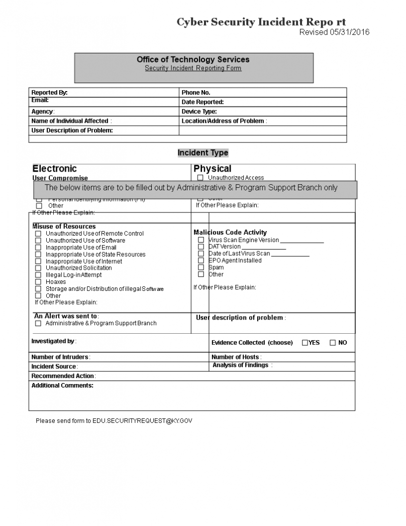 Cyber Security Incident Report Template | Templates At For with Physical Security Report Template