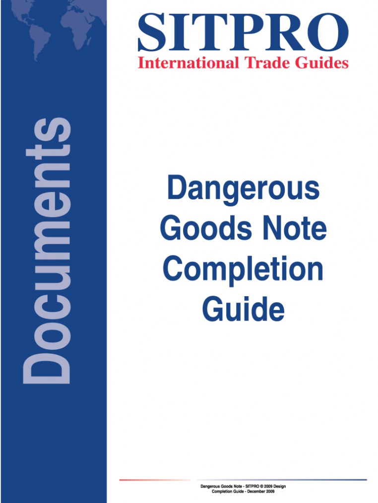 Dangerous Goods Note Template - Fill Online, Printable in Dangerous Goods Note Template Word