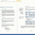 Datasheet Template (Ms Office) with Datasheet Template Word
