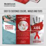 Day Of Fight With Aids Psd Brochure in Hiv Aids Brochure Templates