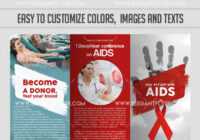 Day Of Fight With Aids Psd Brochure in Hiv Aids Brochure Templates