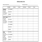 Daycare Menu Template - Fill Online, Printable, Fillable with regard to Daycare Menu Template