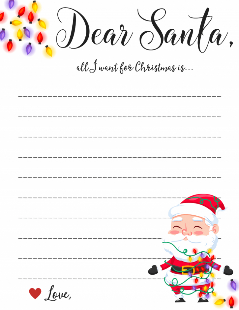 Dear Santa Letter: Free Printable Downloads - in Dear Santa Letter Template Free