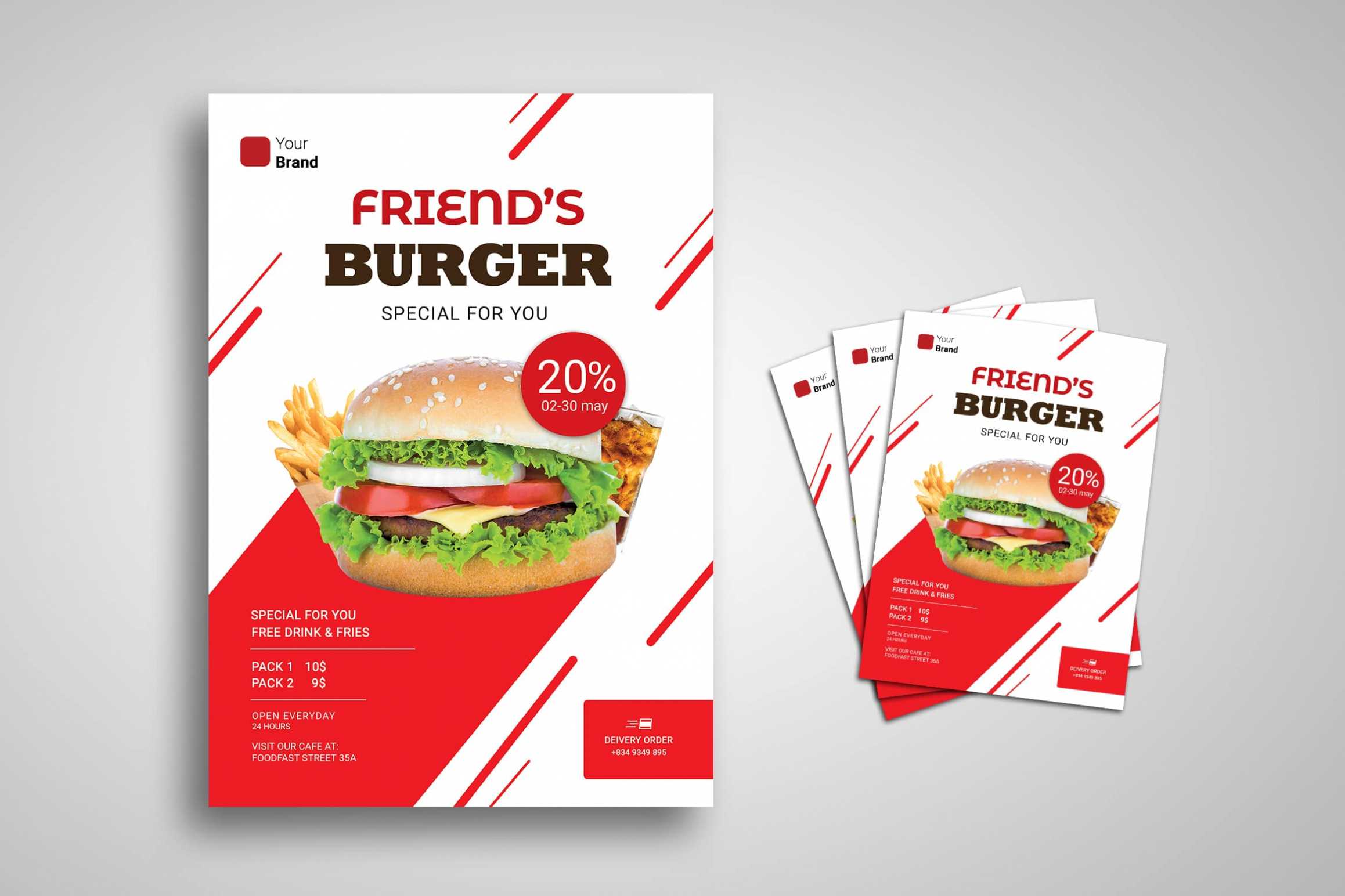 Delivery Food Flyer Template intended for Delivery Flyer Template