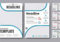 Design Color Flyers A4. Template 2 Page Brochure With Space For.. with regard to 2 Page Flyer Template