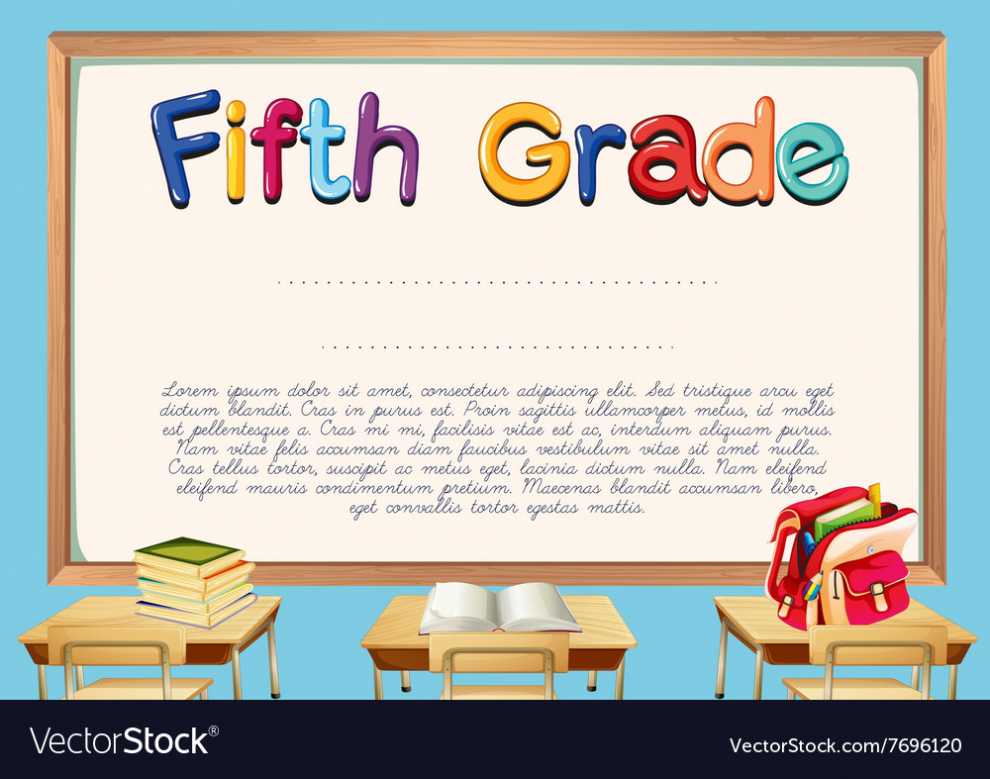 Diploma Template For Fifth Grade Students Vector Image with 5Th Grade Graduation Certificate Template