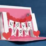Diy Valentine Card - Handmade I Love You Pop Up Card regarding I Love You Pop Up Card Template