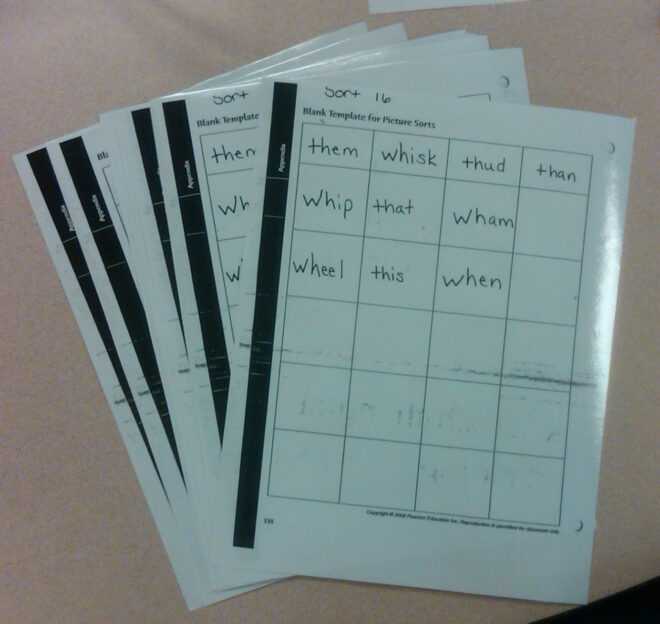 Don'T Just Do It, Teach It!: Easy Words Their Way Idea for Words Their Way Blank Sort Template