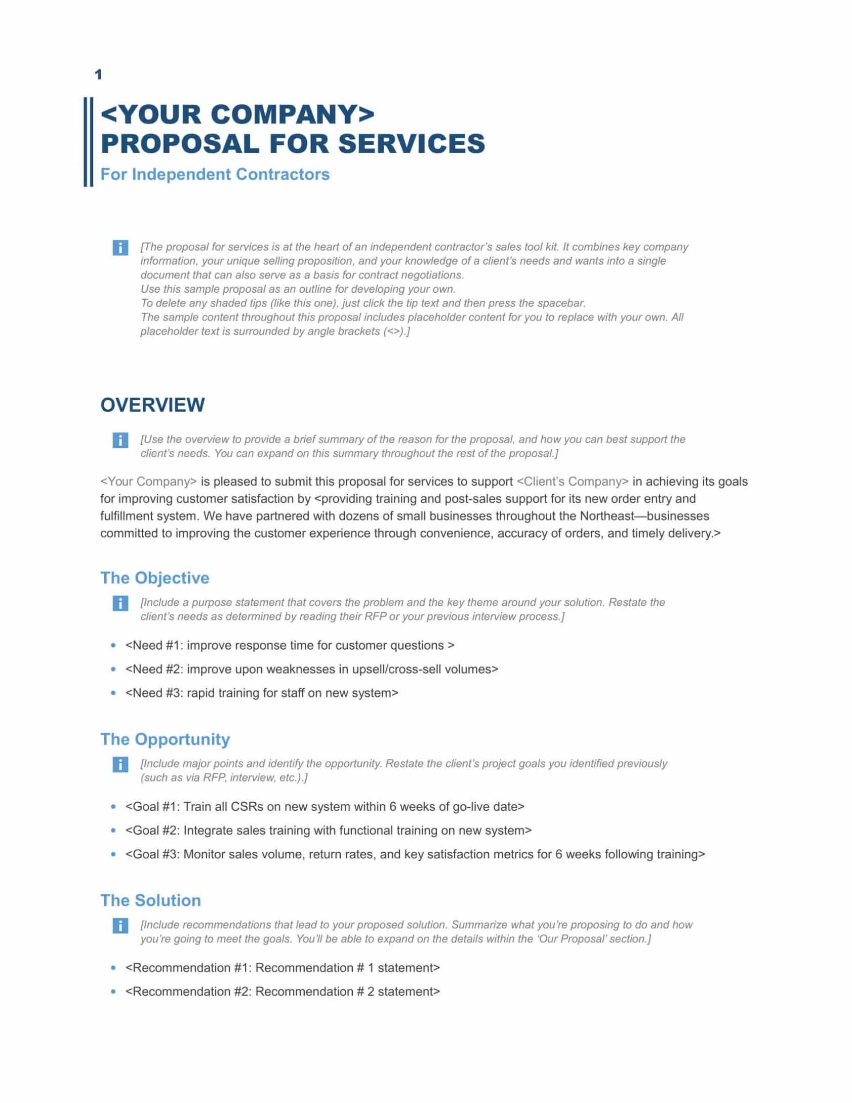Unsolicited Proposal Template
