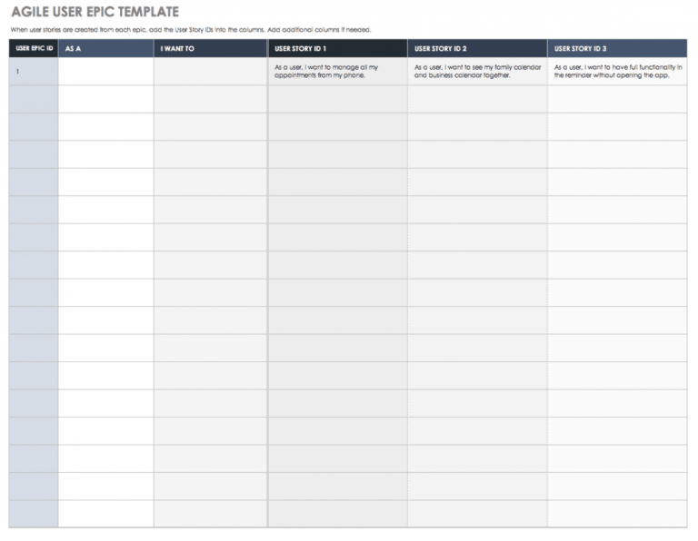 User Story Word Template