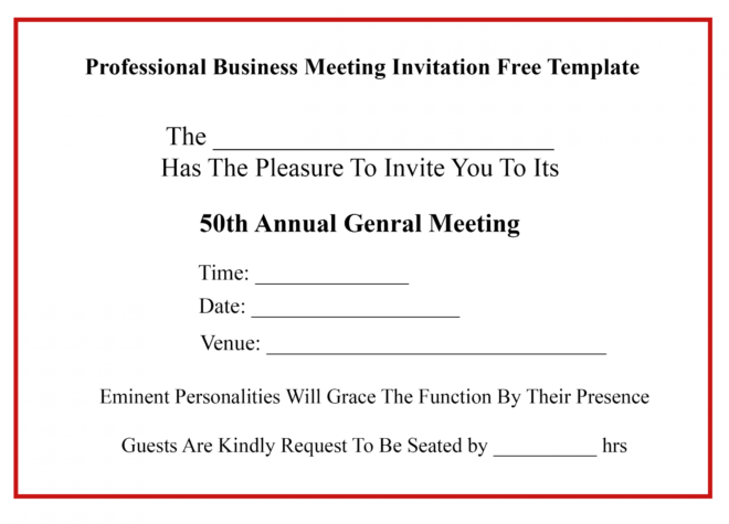 ❤️Free Professional Business Meeting Invitation Template regarding Meeting Invite Template