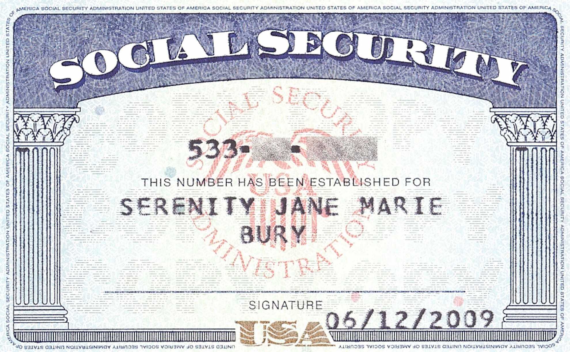 Editable Social Security Card with Editable Social Security Card Template
