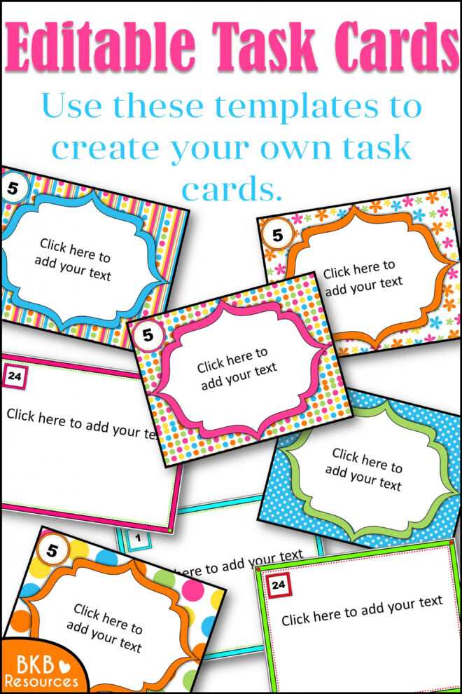 Editable Task Card Templates - Bkb Resources intended for Task Card Template