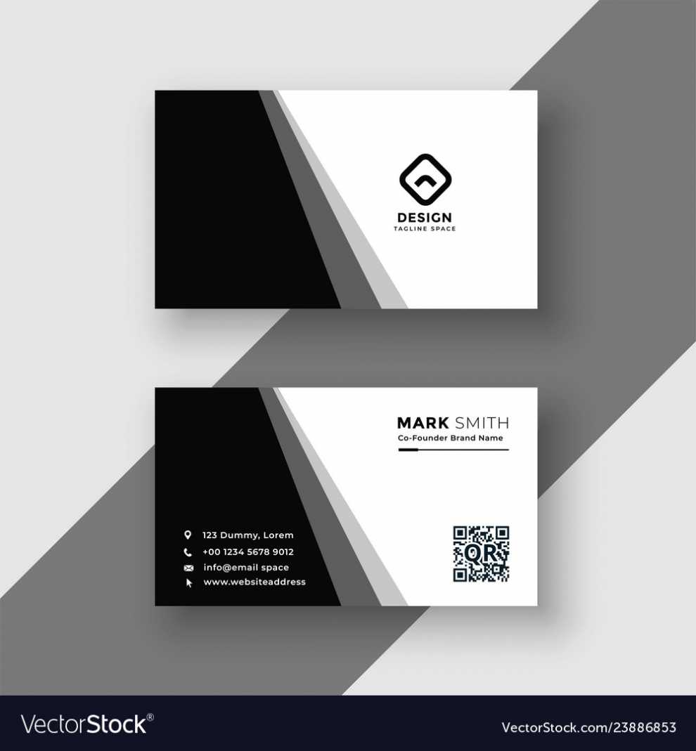Elegant Black And White Business Card Template Vector Image pertaining to Black And White Business Cards Templates Free