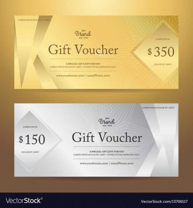 Elegant Gift Voucher Or Gift Card Template Vector Image in Elegant Gift Certificate Template