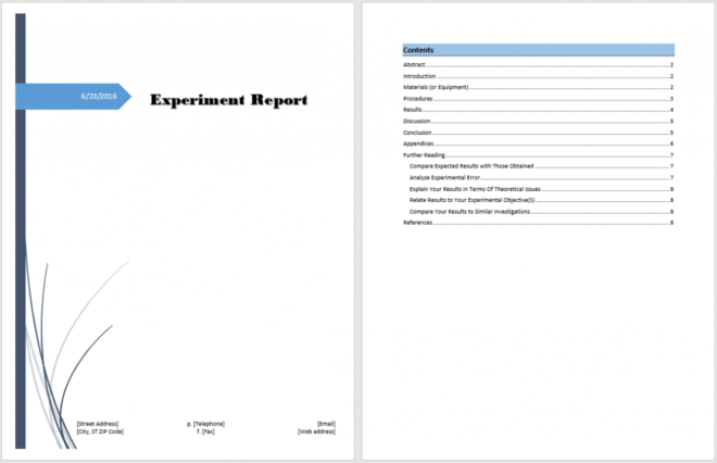 Experiment Report Template - Microsoft Word Templates regarding It Report Template For Word