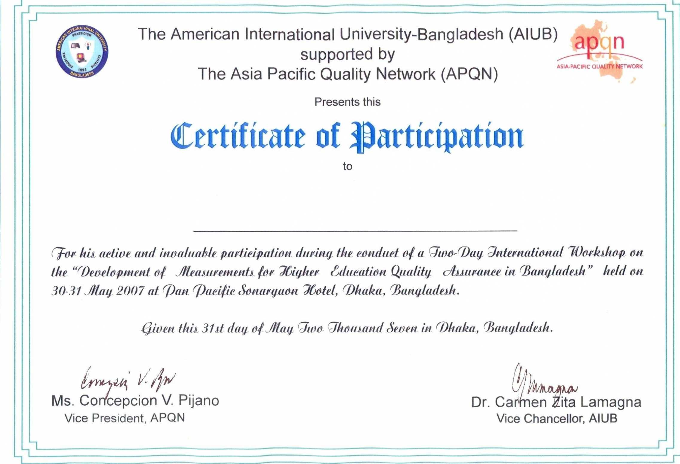 ?Free Printable Certificate Of Participation Templates (Cop)? regarding Certificate Of Participation In Workshop Template