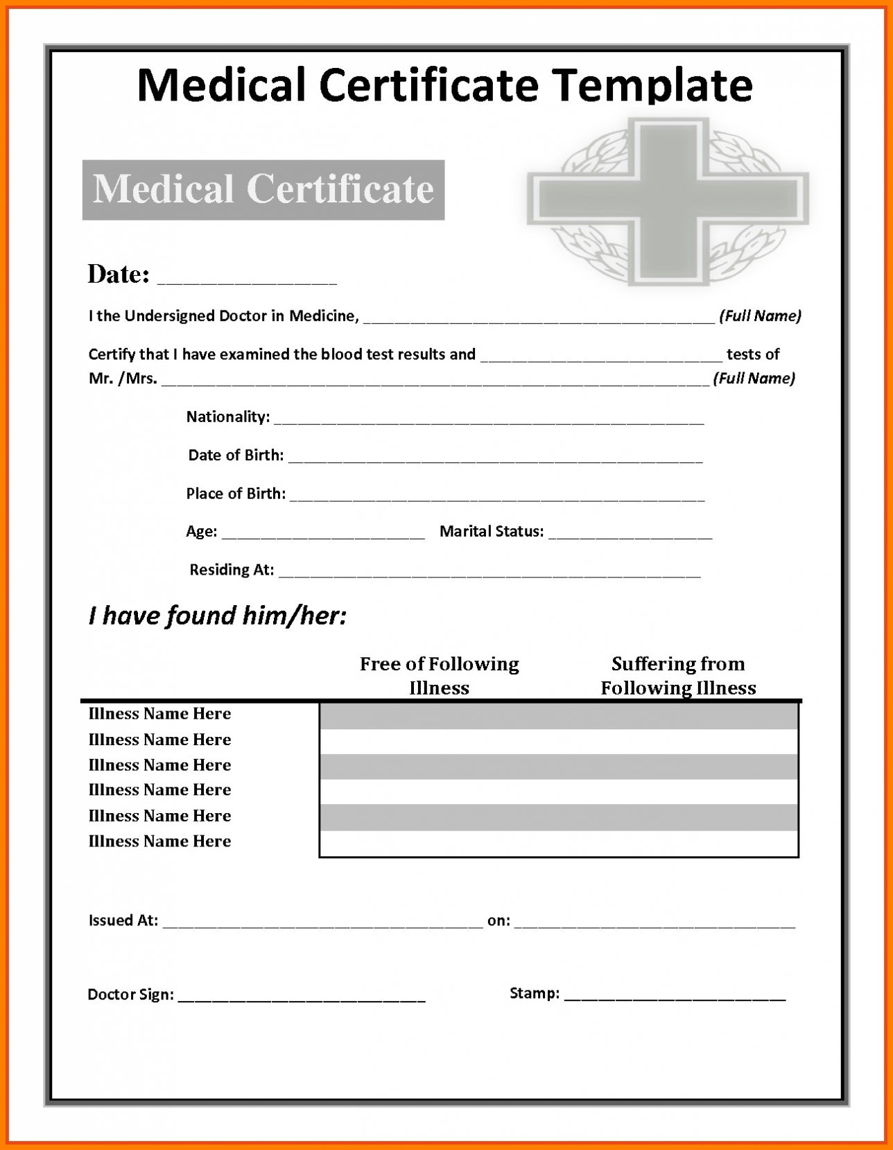 Fake Medical Certificate Generator - Lewisburg District Umc intended for Fake Medical Certificate Template Download