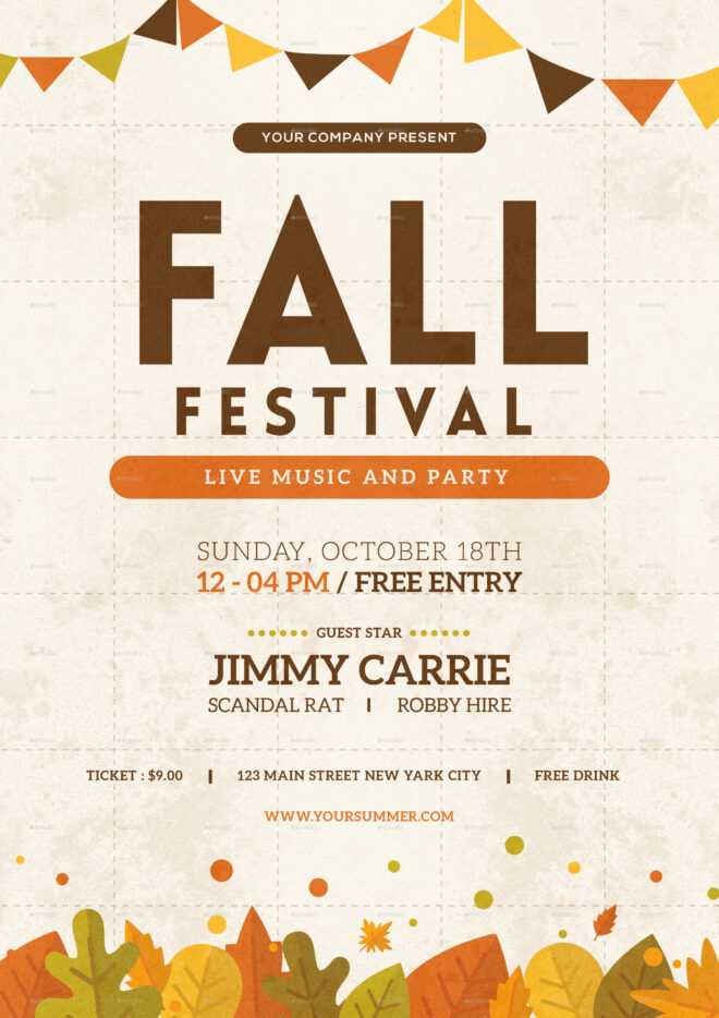 Fall Festival Flyer with Fall Festival Flyer Templates Free